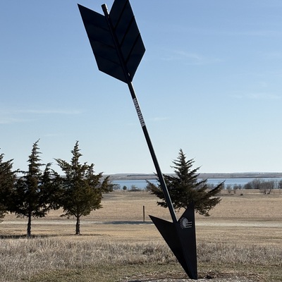 Metal Arrow at Visitor Center, 25 ft tall