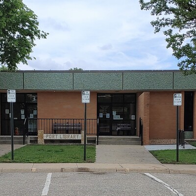 Front of the Port Library, c2020